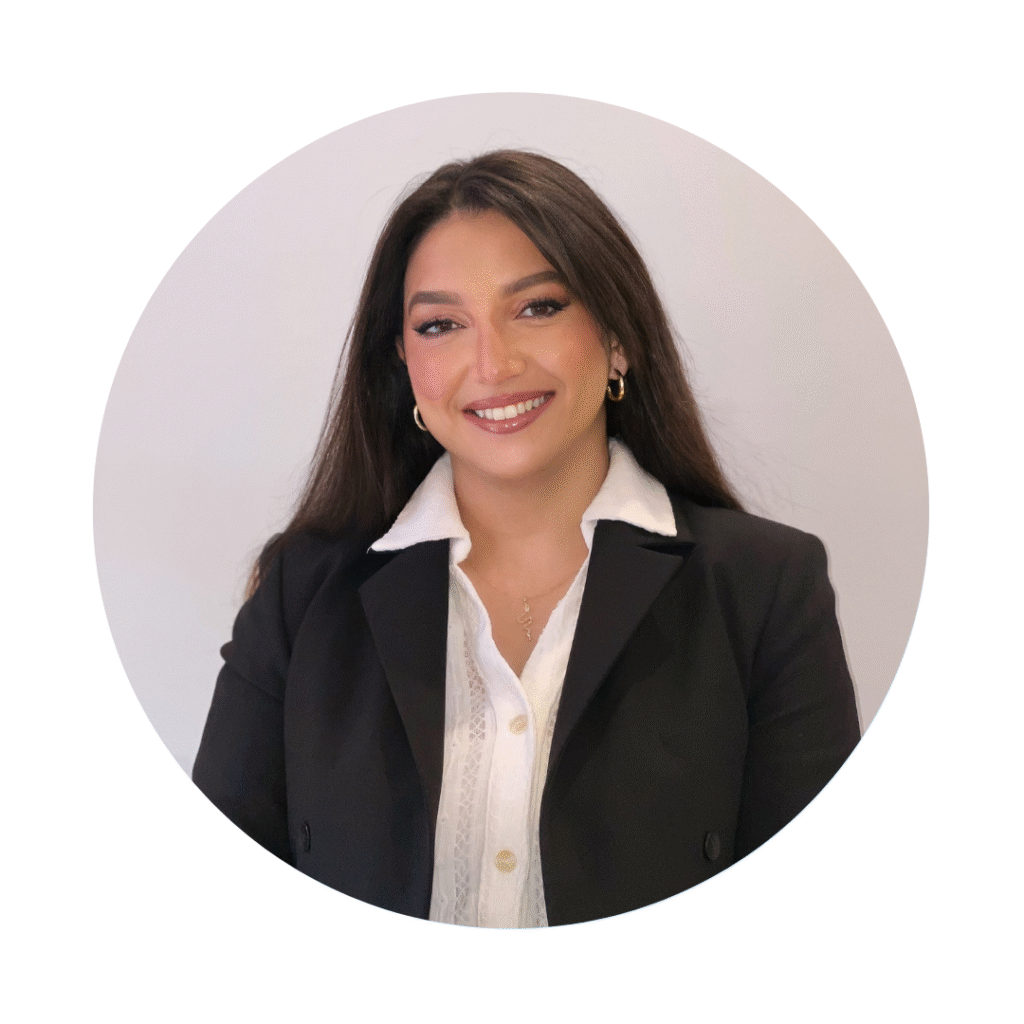 blue and white circles social media graphic profile picture